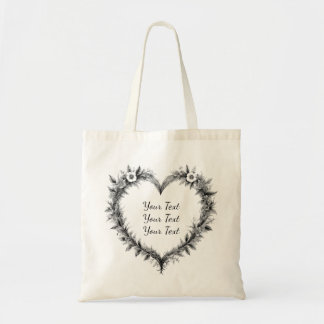 Personalized Elegant Floral Heart Tote Tragetasche