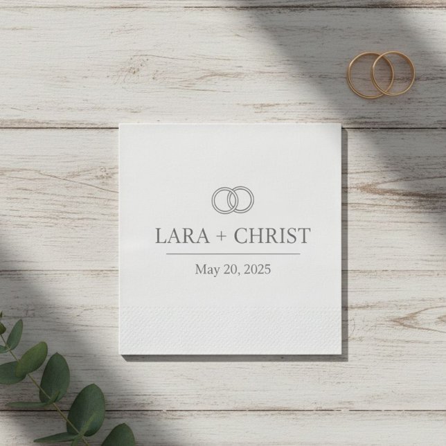  Personalized Elegant Minimalist Wedding Paper Serviette (Von Creator hochgeladen)