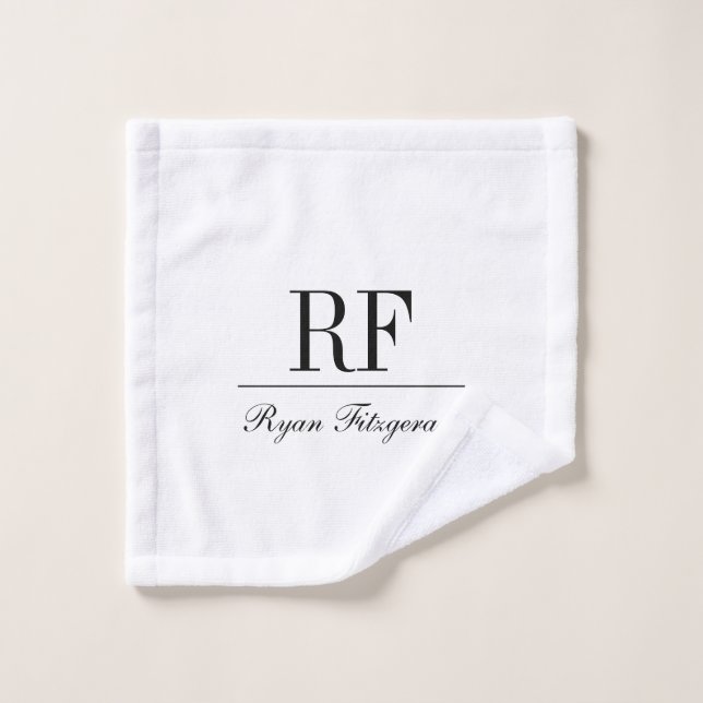 Personalized elegant name monogram initials waschlappen (Waschlappen)