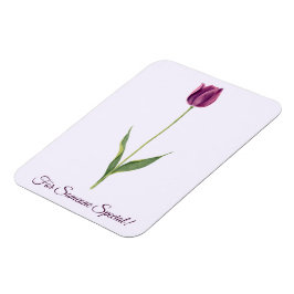 Personalized Elegant Purple Tulip Magnet