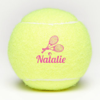 Personalized Elegant Script Name Tennis Balls Tennisbälle