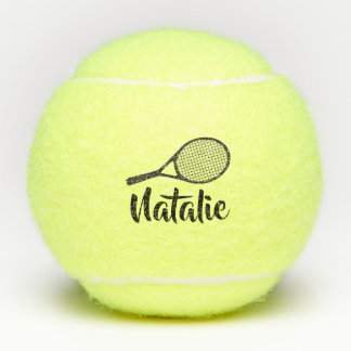 Personalized Elegant Script Name Tennis Balls Tennisbälle