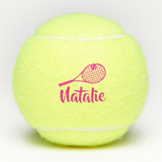 Personalized Elegant Script Name Tennis Balls Tennisbälle