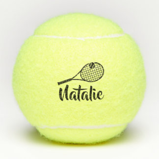Personalized Elegant Script Name Tennis Balls Tennisbälle