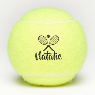 Personalized Elegant Script Name Tennis Balls Tennisbälle