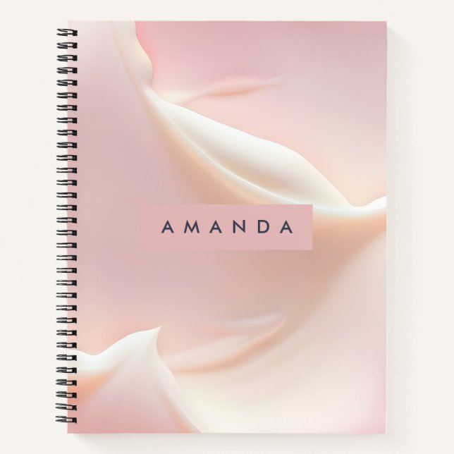 Personalized Elegant Soft Blush Satin Abstract Notizbuch (Vorderseite)