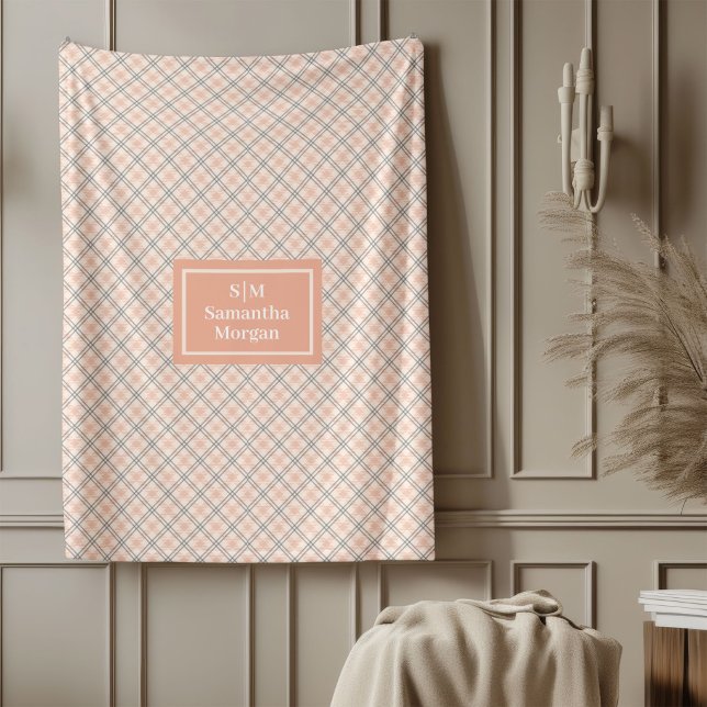Personalized Elegant Throw Coral Grey Comfort Fleecedecke (Personalized Elegant Throw Coral Grey Comfort)