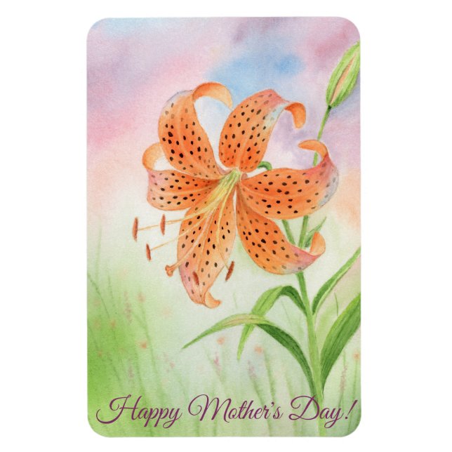 Personalized Elegant Tiger Lily Magnet (Vertikal)