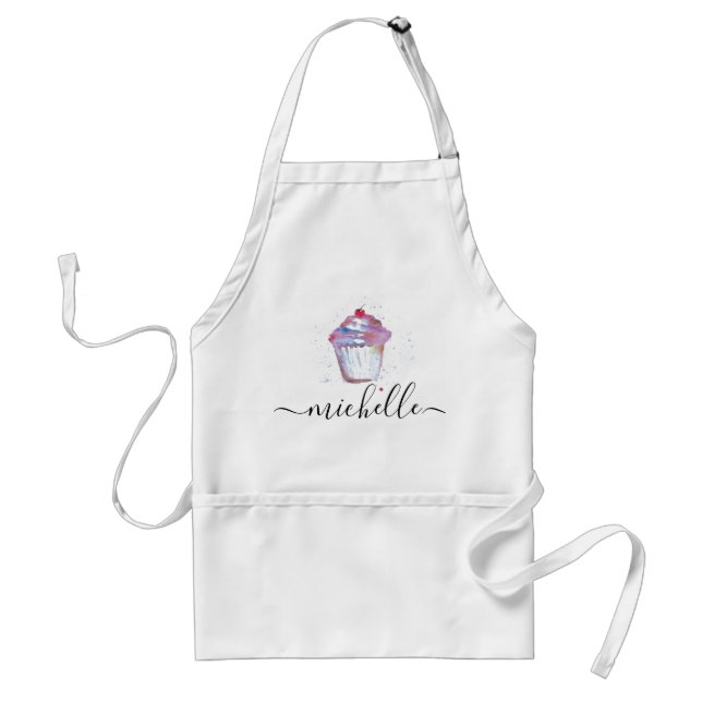 Personalized elegant Watercolor cupcake baker Schürze (Vorne)