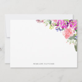 Personalized Elegant Watercolor Floral Mitteilungskarte