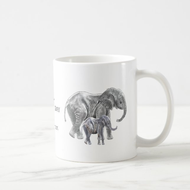 Personalized elephant mother's day kaffeetasse (Rechts)