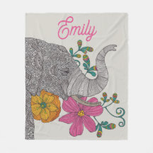 Personalized Elephant Name Kids Room Poster