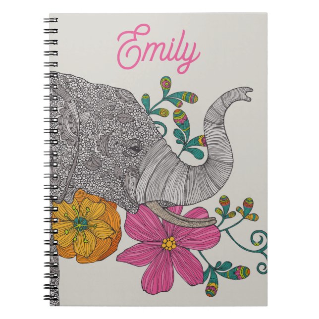 Personalized Elephant Name Notebook Notizblock (Vorderseite)
