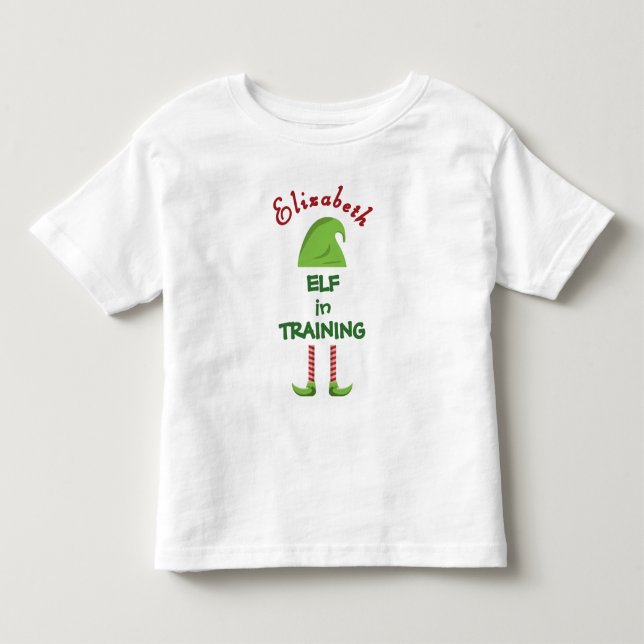 Personalized Elf in Training  Kleinkind T-shirt (Vorderseite)