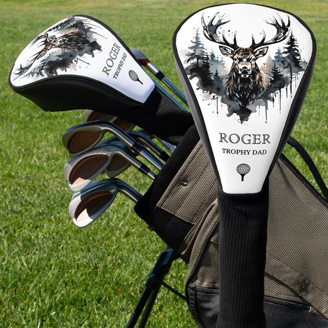 Personalized Elk Hunting Trophy Dad Golf Headcover (Von Creator hochgeladen)