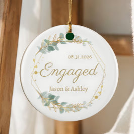 Personalized Engagement Gift Keepsake Keramik Ornament
