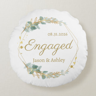 Personalized Engagement Gift Keepsake Rundes Kissen