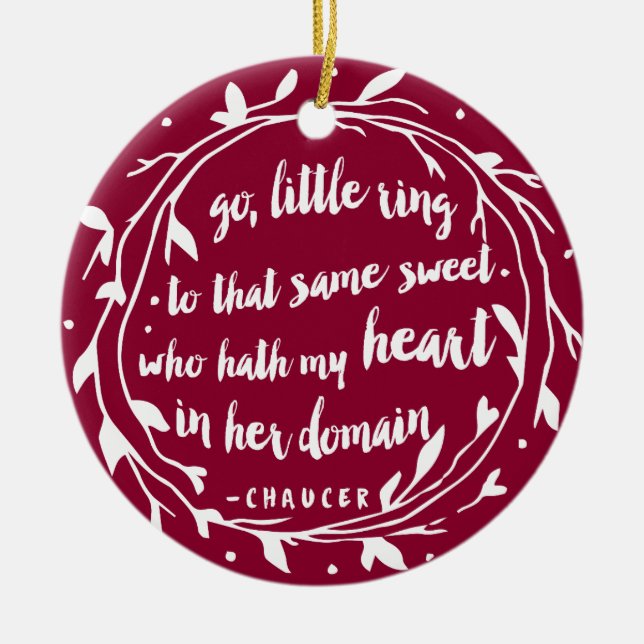 Personalized Engagement Keepsake | Hollyberry Keramikornament (Vorne)