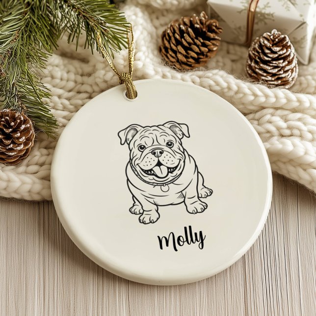 Personalized English Bulldog Dog Christmas Keramik Ornament (Von Creator hochgeladen)