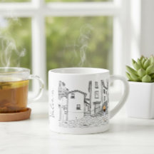 Personalized Espresso Cup with Cityscape