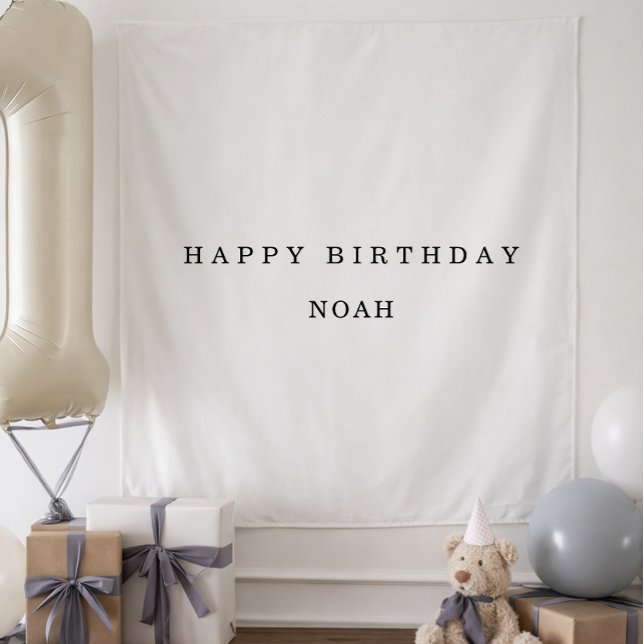 Personalized Fabric Birthday Banner Minimal Wandteppich (Von Creator hochgeladen)