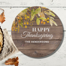 Personalized Fall Wood Happy Thanksgiving