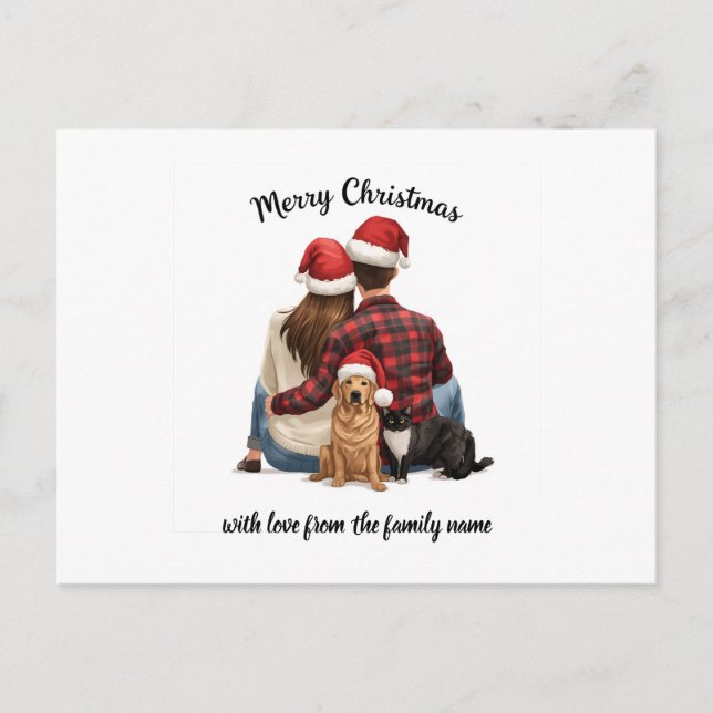 Personalized Family Christmas 2025 Feiertagspostkarte (Vorderseite)