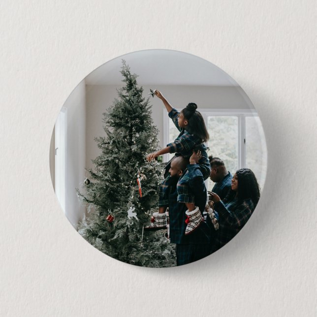 Personalized Family Christmas Photo  Button (Vorderseite)