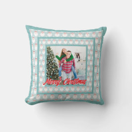 Personalized Family Christmas Stylish Photo Kissen