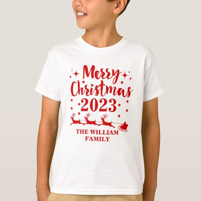 Personalized Family Christmas  T-Shirt (Vorderseite)