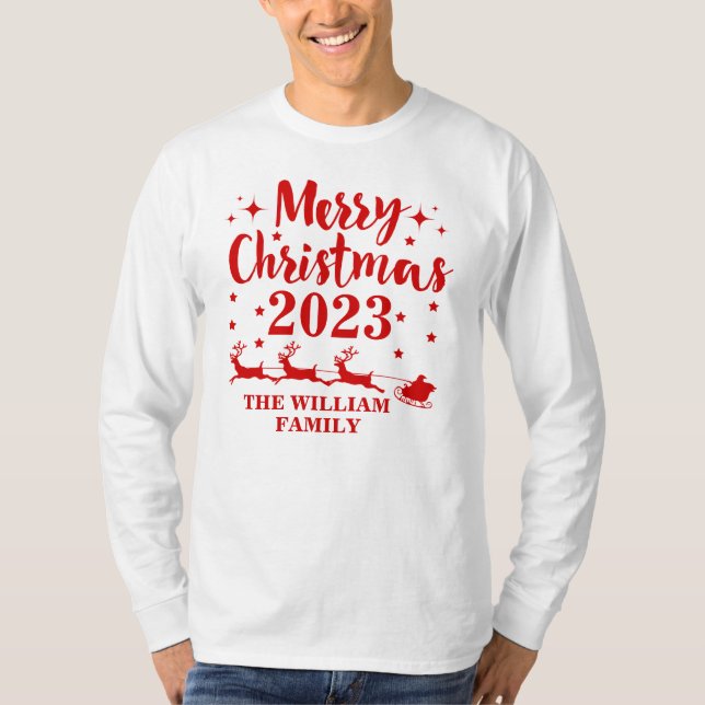 Personalized Family Christmas  T-Shirt (Vorderseite)