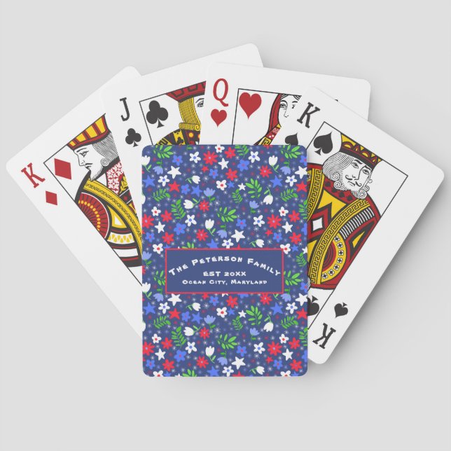 Personalized Family Name Classic Playing Cards Spielkarten (Rückseite)