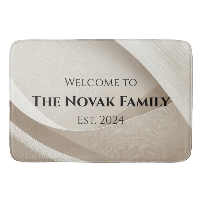 Personalized Family Name Doormat – Welcome Badematte (Vorderseite)