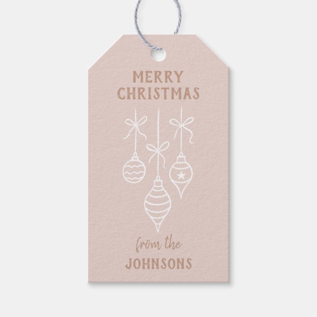 Personalized Family Name Merry Christmas Bauble Geschenkanhänger (Vorderseite)