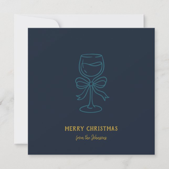 Personalized Family Name Merry Christmas Drink Karte (Vorderseite)