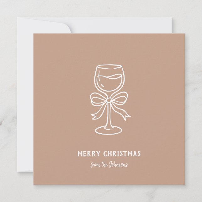Personalized Family Name Merry Christmas Drink Karte (Vorderseite)