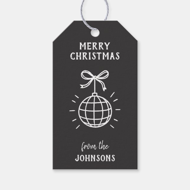 Personalized Family Name Merry Christmas Geschenkanhänger (Vorderseite)