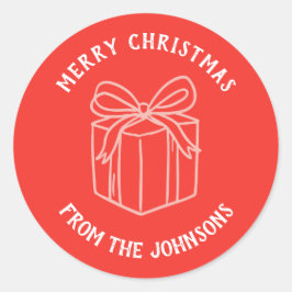 Personalized Family Name Merry Christmas Gift Runder Aufkleber
