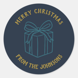 Personalized Family Name Merry Christmas Gift Runder Aufkleber