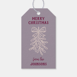 Personalized Family Name Merry Christmas Mistletoe Geschenkanhänger