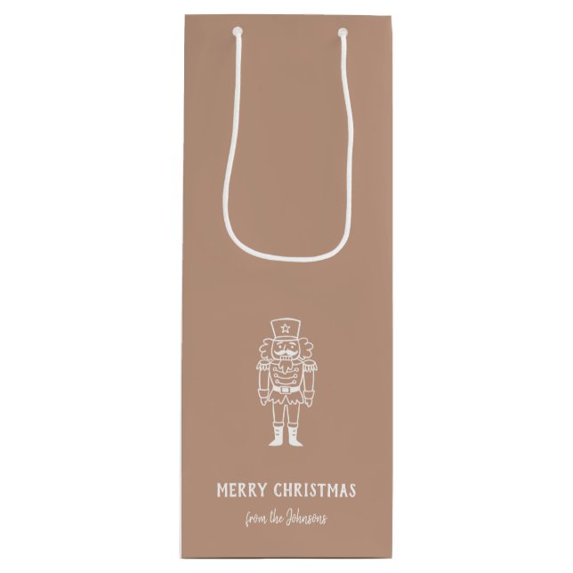 Personalized Family Name Merry Christmas Prince Geschenktüte Für Weinflaschen (Vorderseite)