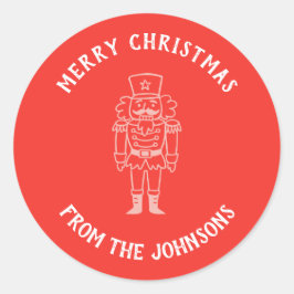 Personalized Family Name Merry Christmas Prince Runder Aufkleber