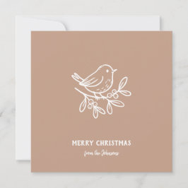 Personalized Family Name Merry Christmas Robin Karte