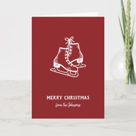 Personalized Family Name Merry Christmas Skates Karte