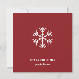 Personalized Family Name Merry Christmas Snowflake Karte
