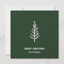 Personalized Family Name Merry Christmas Tree Karte