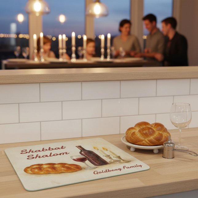 Personalized Family Name Shabbat Shalom Schneidebrett (Von Creator hochgeladen)