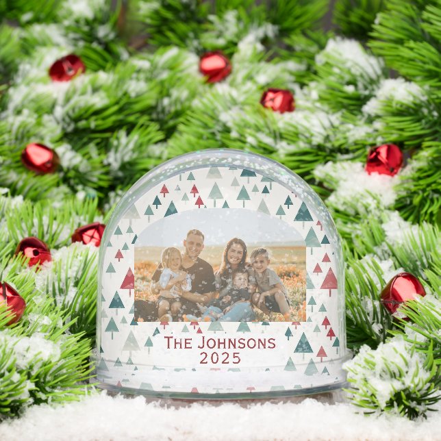 Personalized Family Photo Christmas Trees Schneekugeln (Weihnachten)