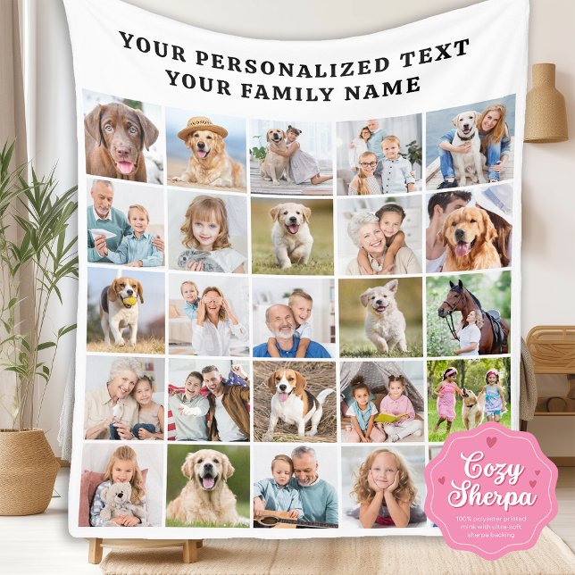 Personalized Family Photo Collage Cute 25 Picture Sherpadecke (Von Creator hochgeladen)