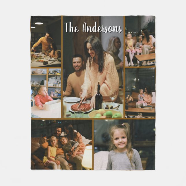 Personalized Family Photo Collage Fleece Blanket (Vorderseite)